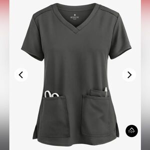 Med Couture Women's Charcoal Short Sleeve Top